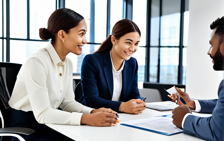 FRM 자격증을 통한 글로벌 진출 사례 - ** A confident financial analyst in a modern office setting, fully clothed in a professional busines...