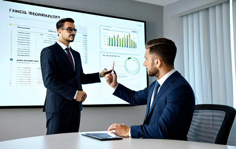 FRM 자격증을 통한 글로벌 진출 사례 - ** A diverse team of risk management professionals collaborating on a project in a bright, open-plan...