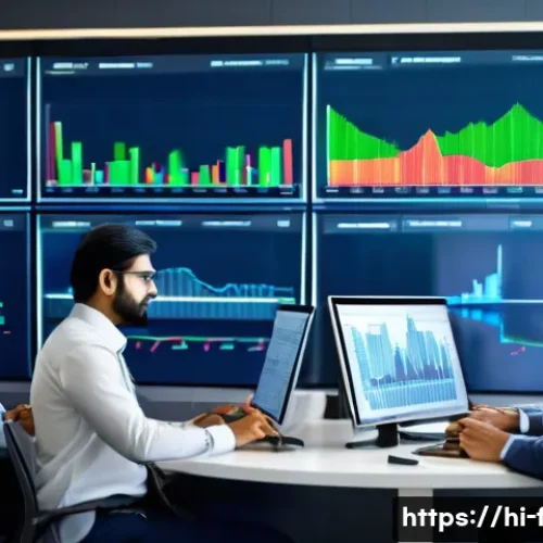 Home 28 재무위험관리사로 일하면서 겪은 도전과 극복 사례 - A professional Indian financial risk management team in a modern office setting, analyzing fluctuati...
